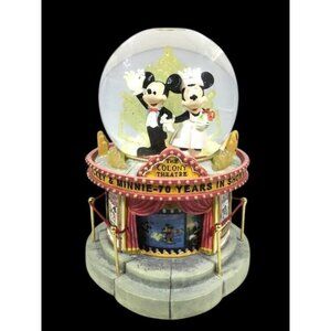 Mickey & Minnie 70 Years In Show Biz Musical Snow Globe * S04